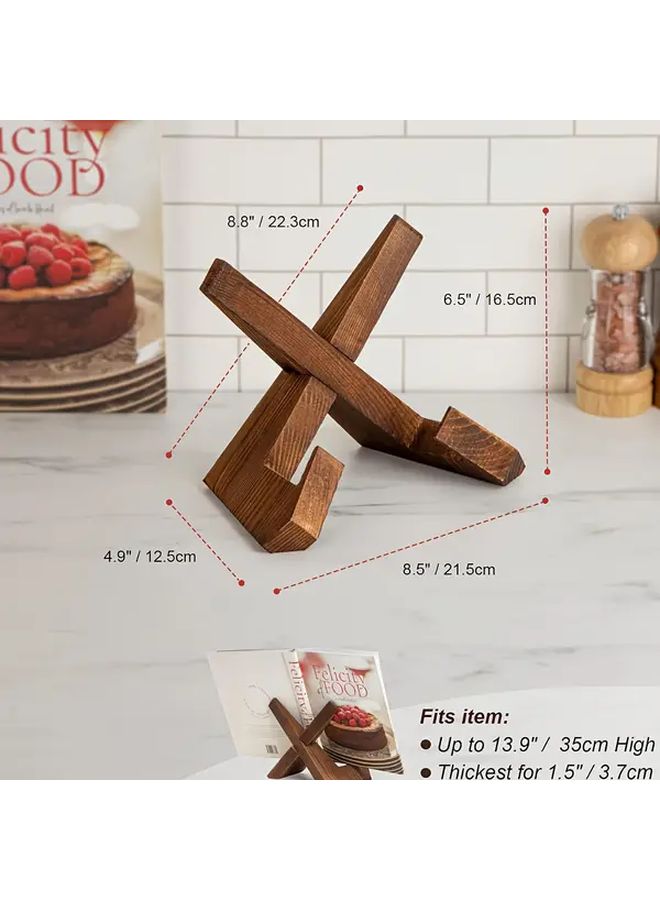 Rustic Wooden Plate Stand 4.5 Inch Country Style Decorative Tabletop Easel Display Holder - Image 4